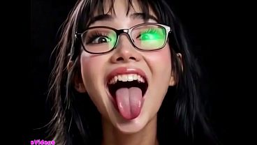 Gadis Cina Cantik Menjulurkan Lidah Buatmu, Animasi Ai Bikin Makin Liar.